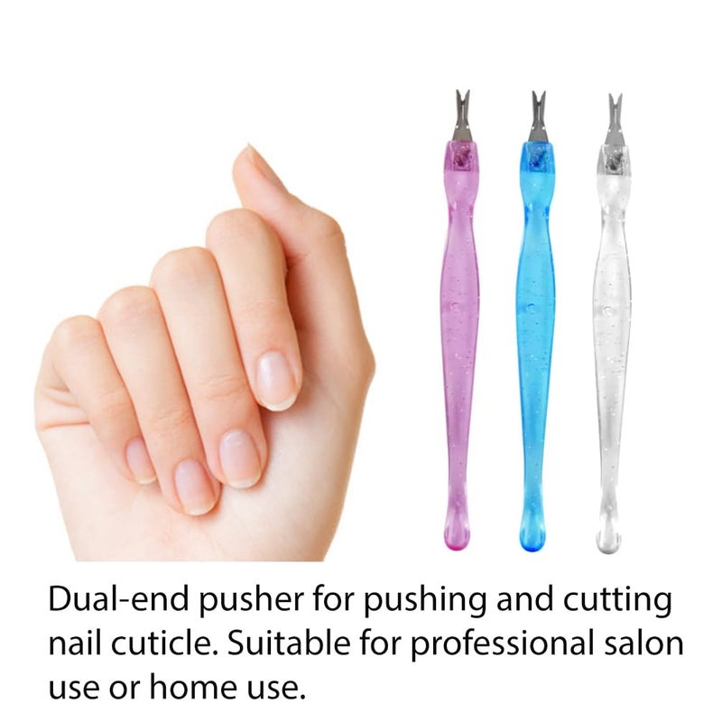 LUXXII (3 Pack) Color Practical Nail Art Tools Pedicure Cuticle Trimmer Remover Pusher Dead Skin Callus Removal Fork - Image 4